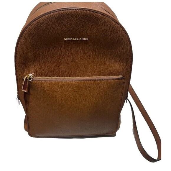 NWOT Michael Kors ‘Adina’ Backpack Tan Pebble Leather Gold Hardware Camel Brown - Picture 4 of 7